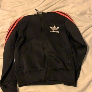 Black and pink addidas zip